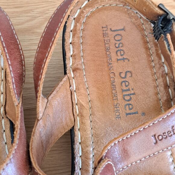 Josef Seibel Tonga 25 Brown Leather Strap Sandals Women’s 39 US 8.5 Gladiator - Picture 11 of 13